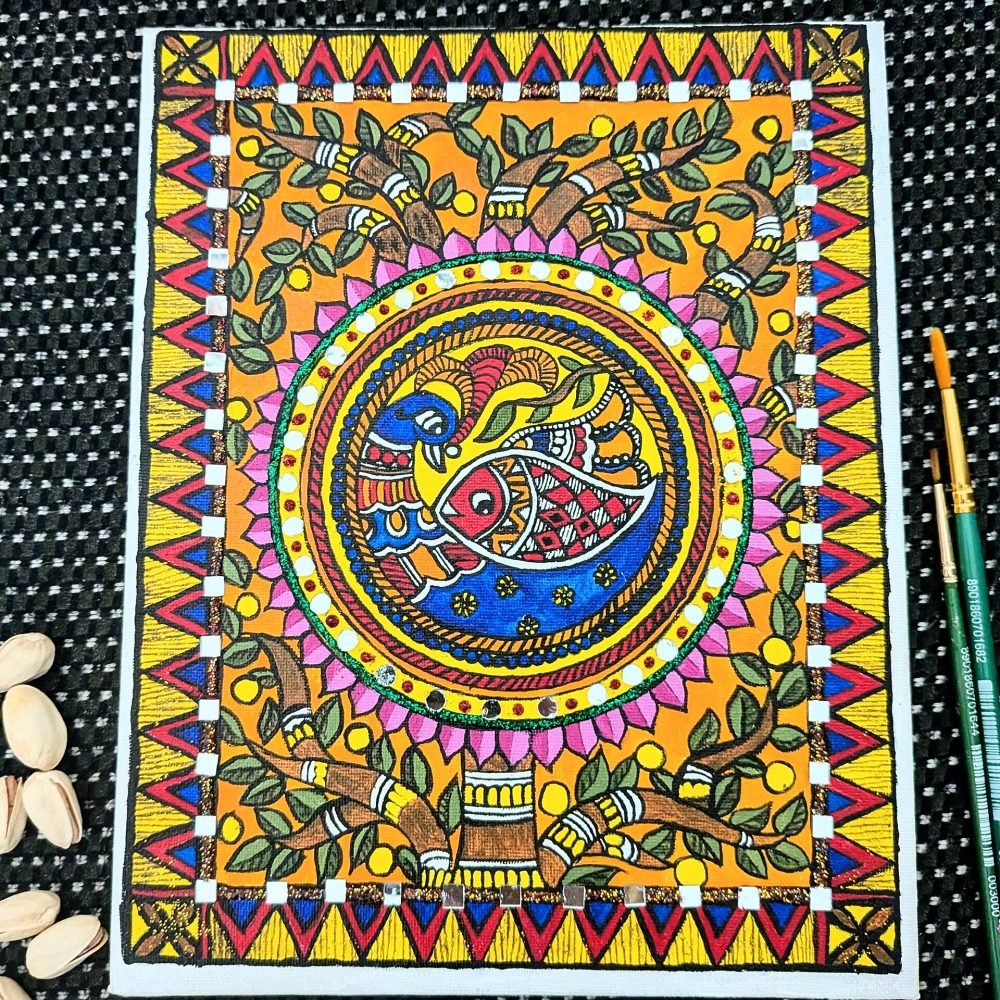Small Mithila Panel, Peacock